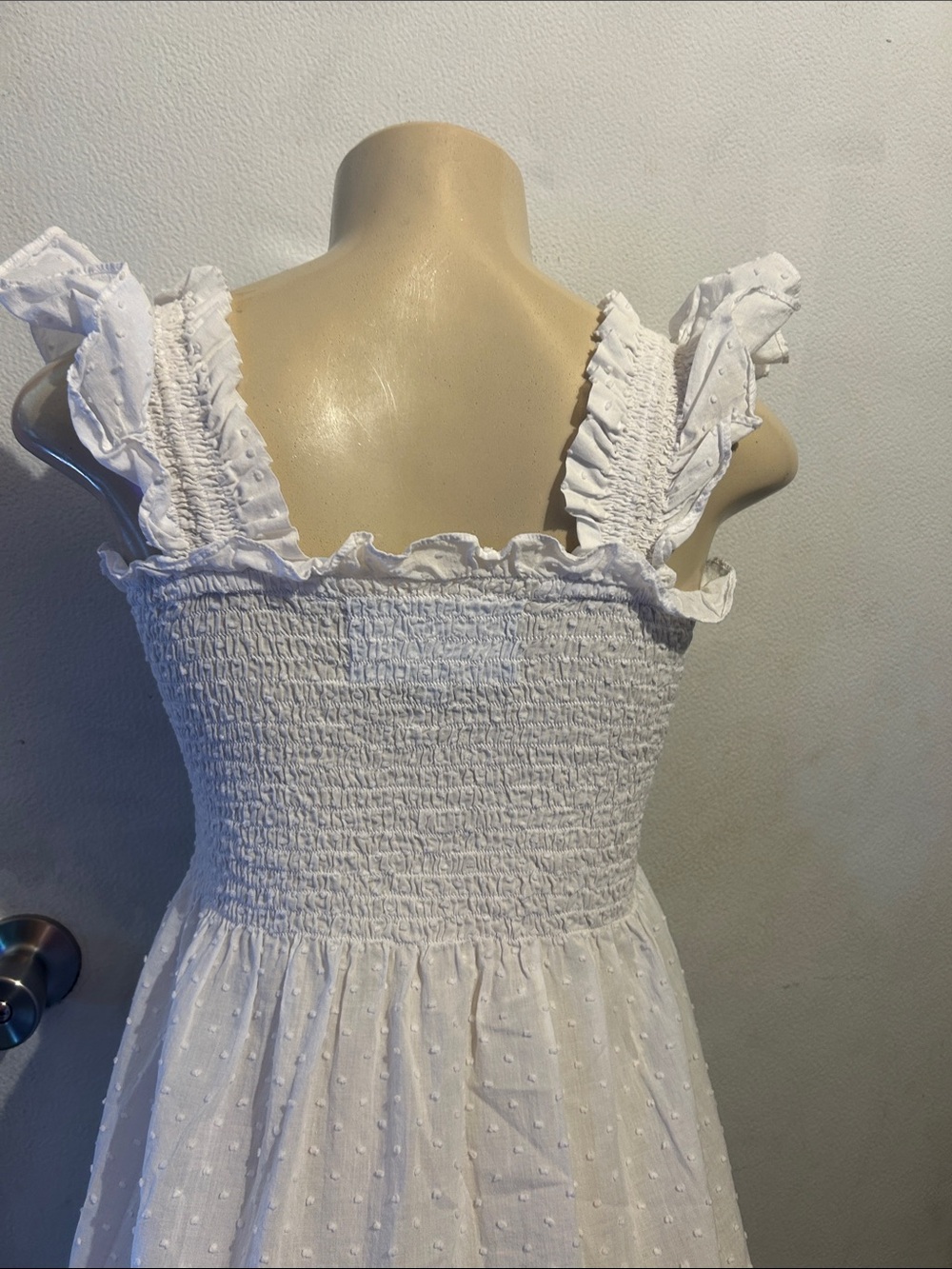 Hill House White Smocked Tiered Maxi Dress with Flutter Straps - Picture 7 of 11